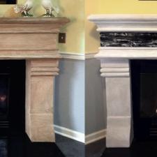 Before ansd After Marble and Stone Fireplace makeover